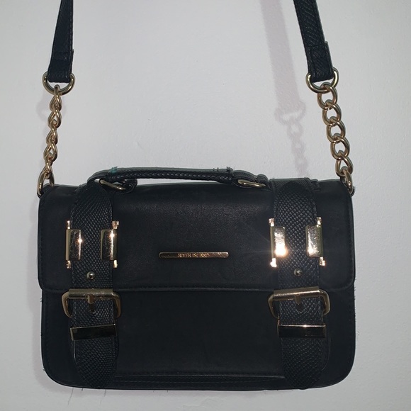River Island Black Faux Suede Mini Satchel Handbag - Picture 3 of 11